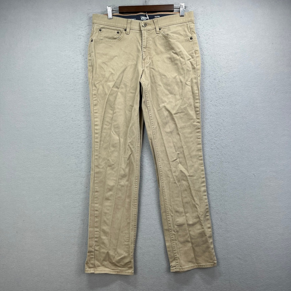 Urban Pipeline Jeans Men 32x32 Tan Denim Straight Fit SuperFlex UltraFlex Preppy
